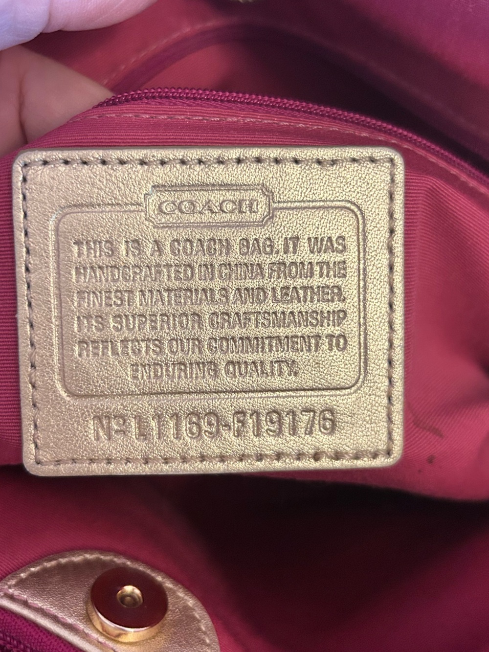 Coach Heritage Tattersall Signature Plaid Bag w/Gold Trim & Accents w/hang tag - Picture 7 of 8